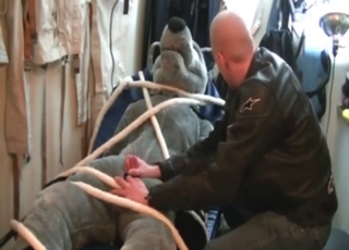 Somewhat of a zoo sex experience with bondage