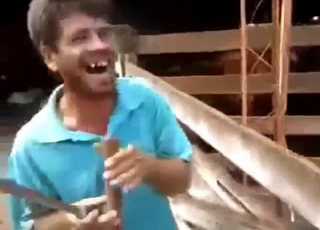 Dudes with kinky attitudes show off with a cow